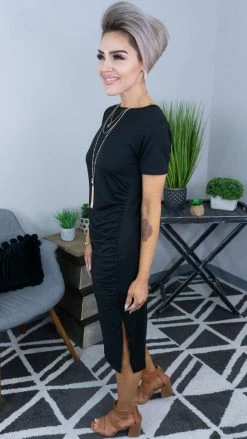 The ZigZag Stripe Black Forever More Dress DRESSES