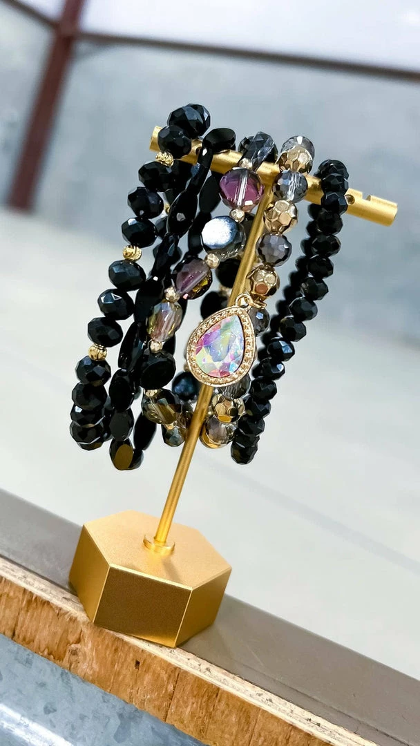 Southern Grace Black French Kiss Bracelet Set ACCESSORIES