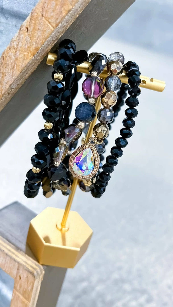 Southern Grace Black French Kiss Bracelet Set ACCESSORIES