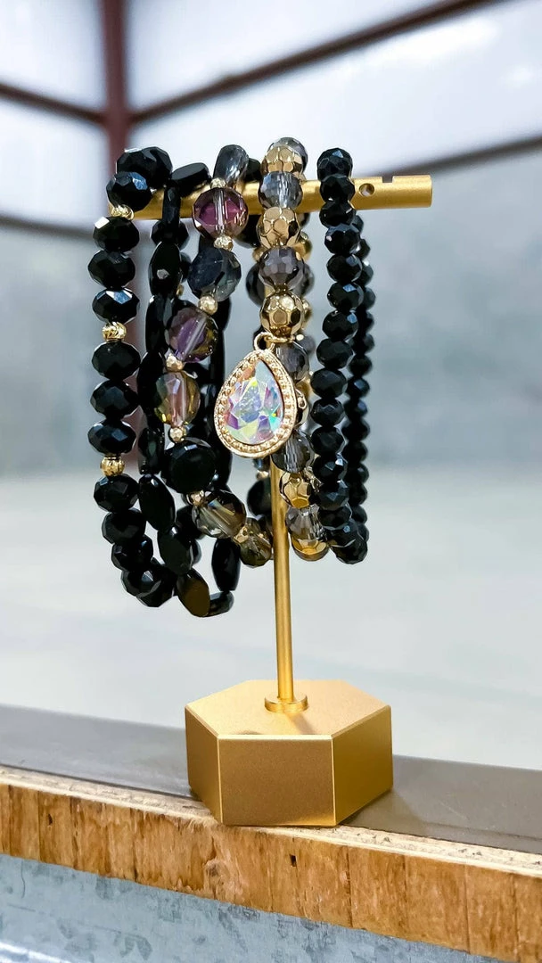 Southern Grace Black French Kiss Bracelet Set ACCESSORIES