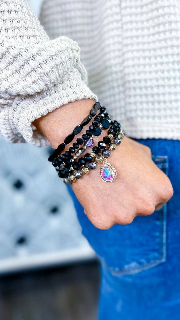 Southern Grace Black French Kiss Bracelet Set ACCESSORIES