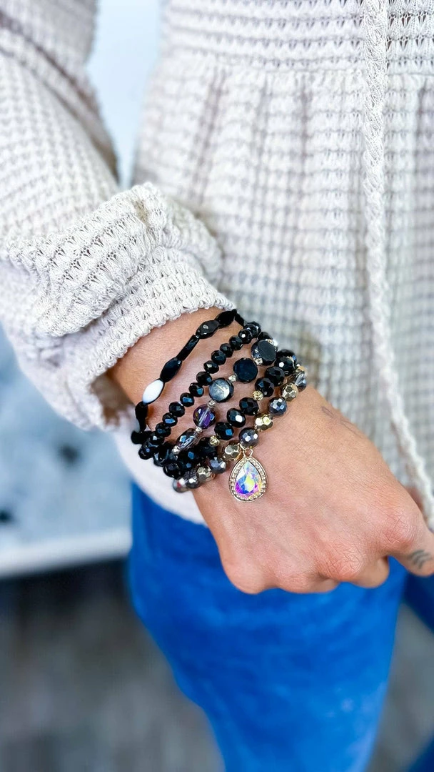 Southern Grace Black French Kiss Bracelet Set ACCESSORIES