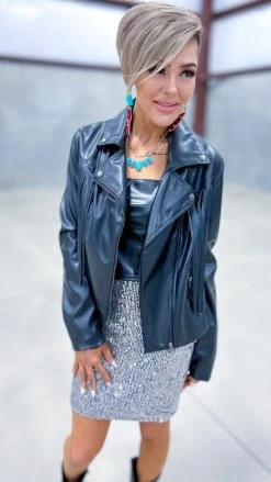 White Birch Black Fringe Benefits Jacket OUTERWEAR