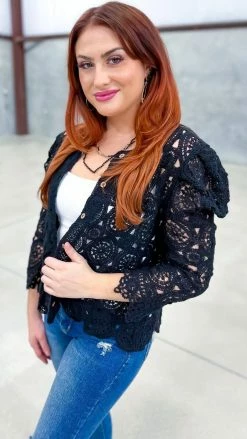 Origami Black Gentle Beauty Cardigan OUTERWEAR