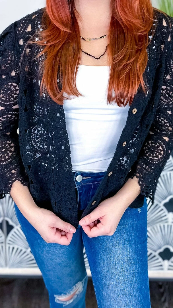 Origami Black Gentle Beauty Cardigan OUTERWEAR