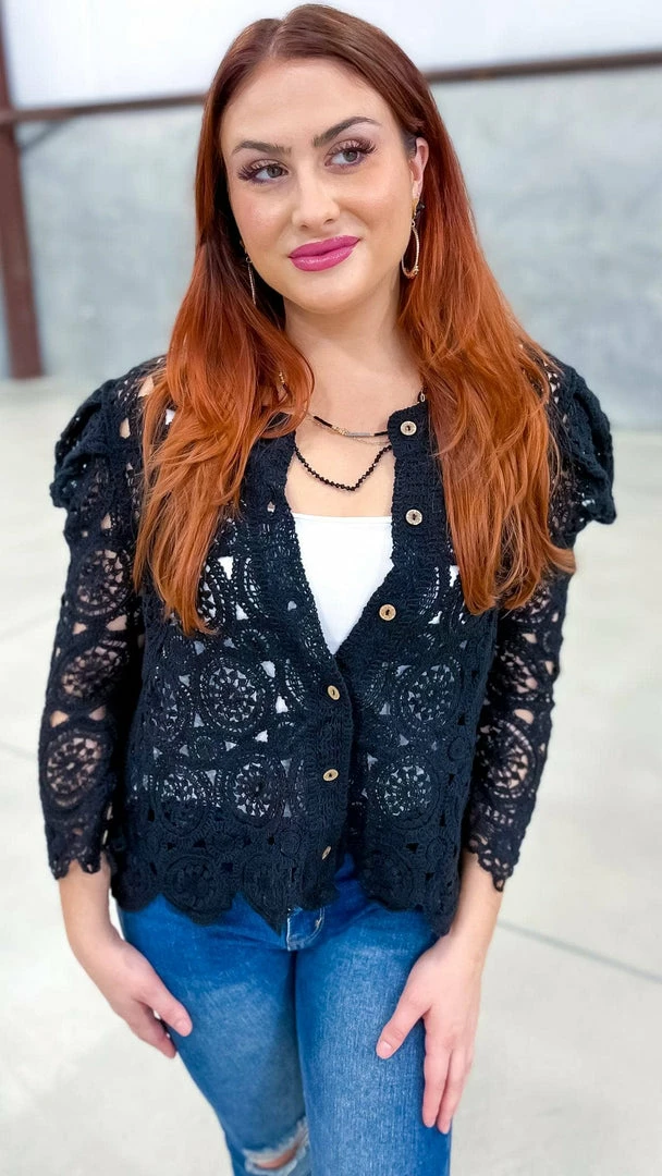 Origami Black Gentle Beauty Cardigan OUTERWEAR