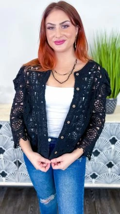 Origami Black Gentle Beauty Cardigan OUTERWEAR