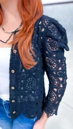 Origami Black Gentle Beauty Cardigan OUTERWEAR