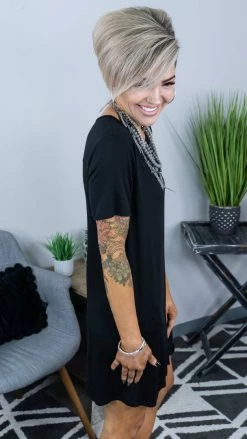 The ZigZag Stripe Black Getaway Babe Dress