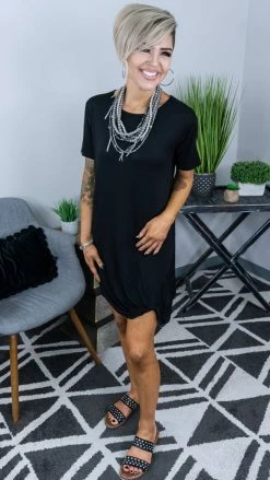 The ZigZag Stripe Black Getaway Babe Dress