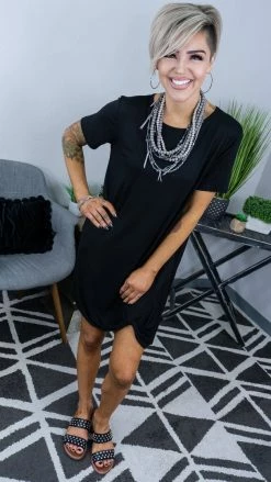 The ZigZag Stripe Black Getaway Babe Dress