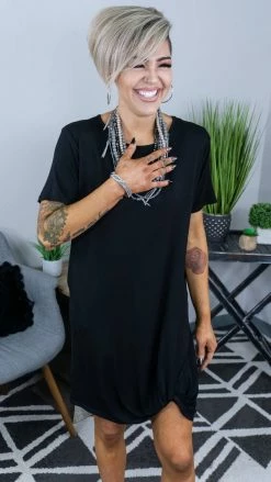 The ZigZag Stripe Black Getaway Babe Dress