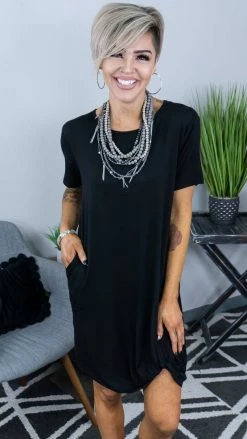 The ZigZag Stripe Black Getaway Babe Dress