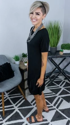 The ZigZag Stripe Black Getaway Babe Dress