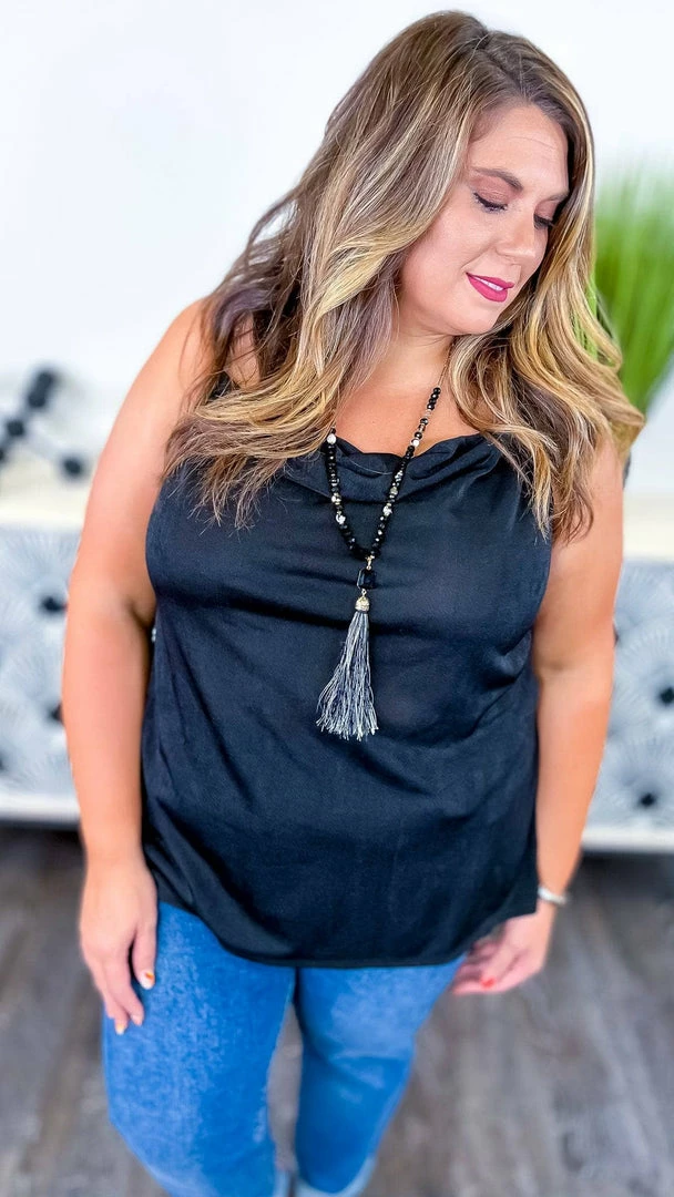 The ZigZag Stripe Black Glam Gal Tank TOPS & TUNICS