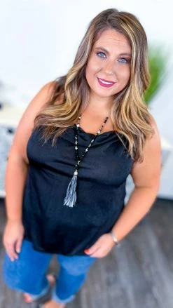 The ZigZag Stripe Black Glam Gal Tank TOPS & TUNICS