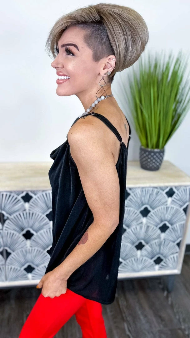 The ZigZag Stripe Black Glam Gal Tank TOPS & TUNICS