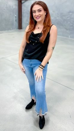 The ZigZag Stripe Black Glam Gal Tank TOPS & TUNICS