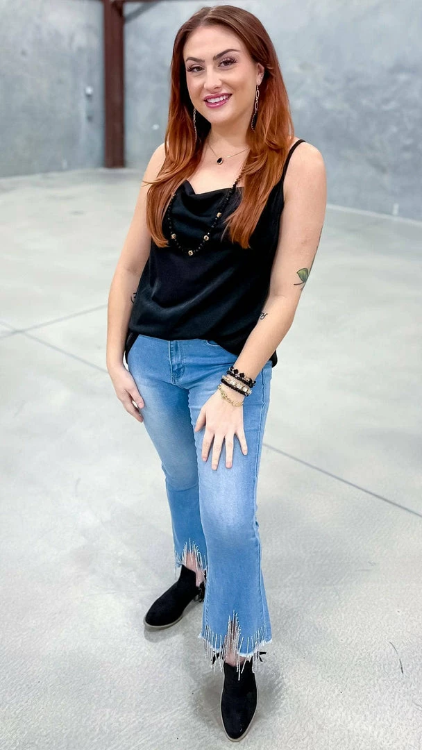 The ZigZag Stripe Black Glam Gal Tank TOPS & TUNICS