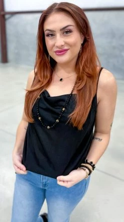 The ZigZag Stripe Black Glam Gal Tank TOPS & TUNICS