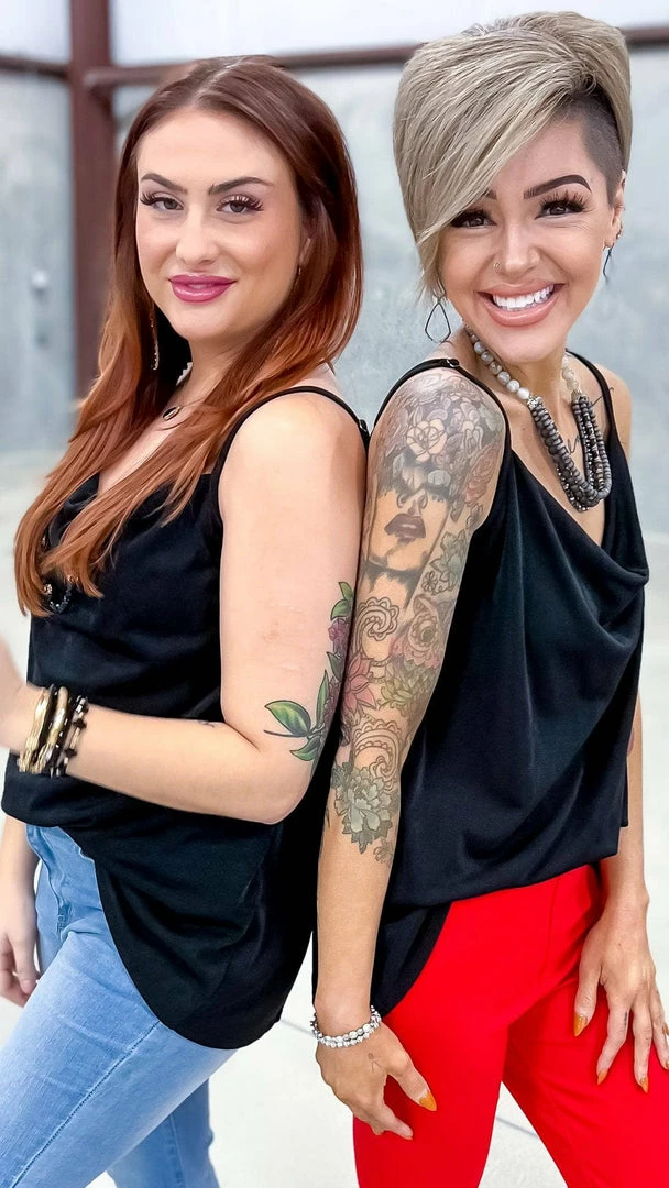 The ZigZag Stripe Black Glam Gal Tank TOPS & TUNICS