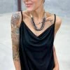 The ZigZag Stripe Black Glam Gal Tank TOPS & TUNICS