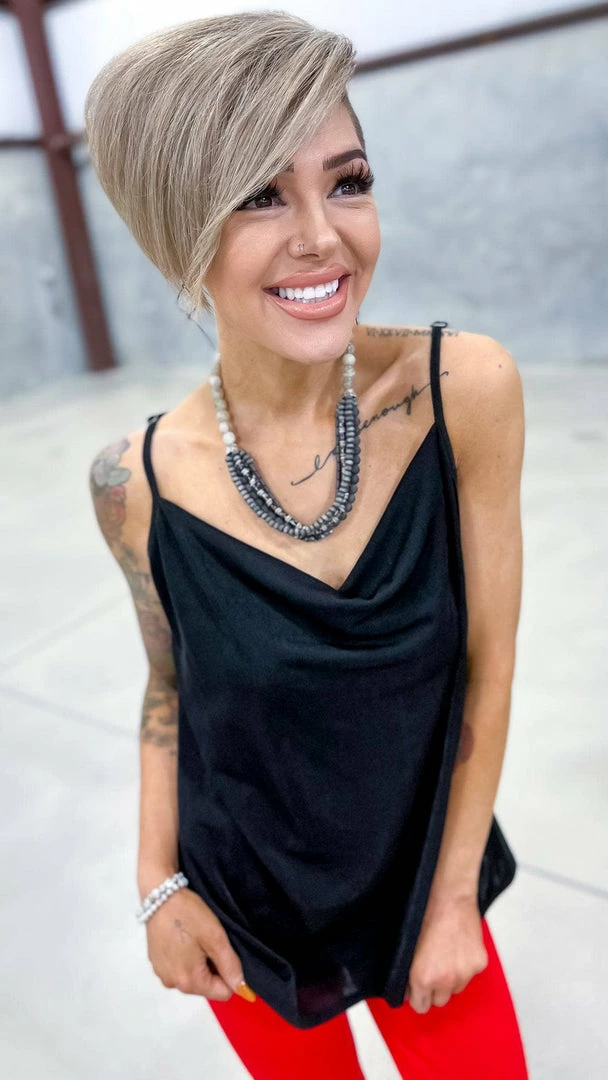 The ZigZag Stripe Black Glam Gal Tank TOPS & TUNICS