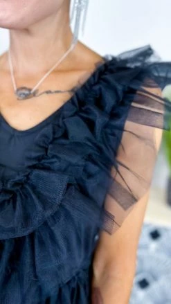 The ZigZag Stripe Black Glamour Hour Dress