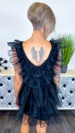 The ZigZag Stripe Black Glamour Hour Dress