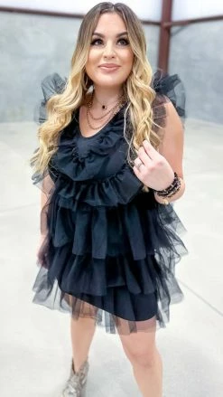 The ZigZag Stripe Black Glamour Hour Dress