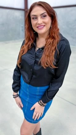 The ZigZag Stripe Black Good Business Top