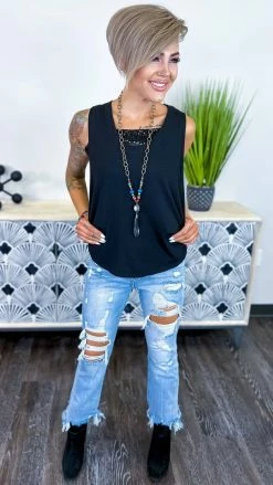 The ZigZag Stripe Black Good Times Call Tank [NO RETURNS]