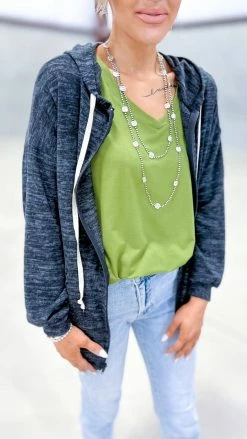 The ZigZag Stripe TOPS & TUNICS Black Happy Mindset Jacket