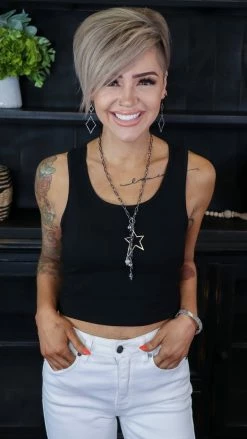 Zenana Black Hotter Than Ever Tank [NO RETURNS]