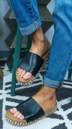Miami Shoe Black Isabella Platform Sandals