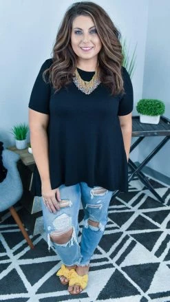 The ZigZag Stripe Black Just You Wait Sleeve Top