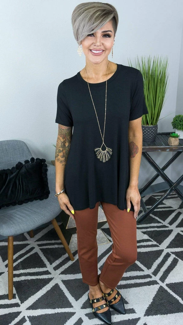 The ZigZag Stripe Black Just You Wait Sleeve Top