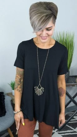 The ZigZag Stripe Black Just You Wait Sleeve Top