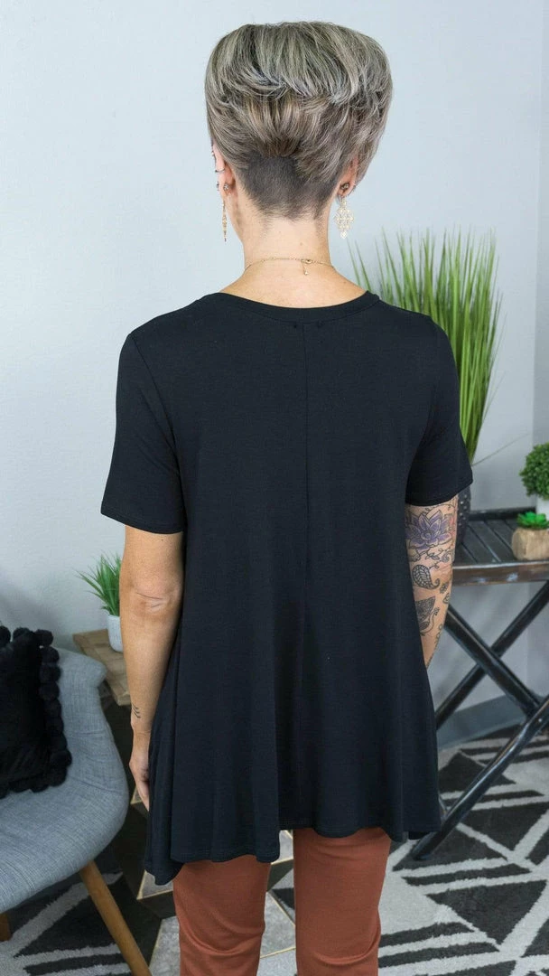 The ZigZag Stripe Black Just You Wait Sleeve Top