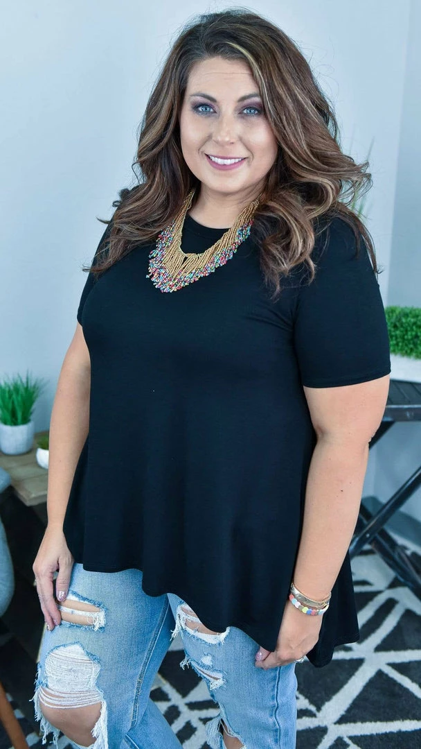 The ZigZag Stripe Black Just You Wait Sleeve Top