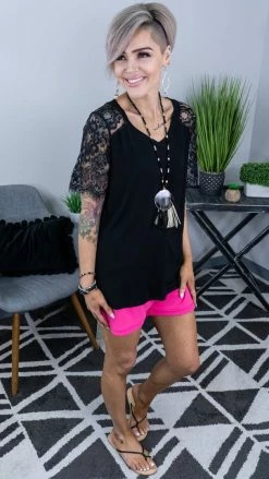 The ZigZag Stripe Black Lace Lovin' Top