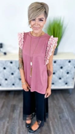 The ZigZag Stripe BOTTOMS Black Lace Trim Gaucho Pants