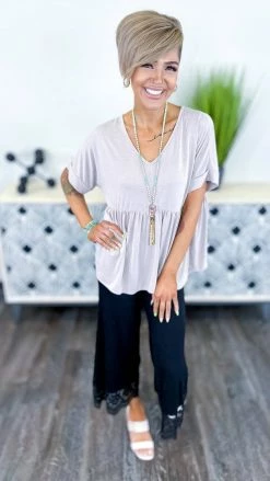 The ZigZag Stripe BOTTOMS Black Lace Trim Gaucho Pants