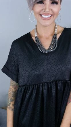 The ZigZag Stripe Black Leopard City Sleek Midi Dress