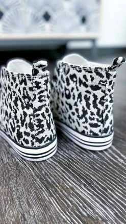 Miami Shoe SHOES Black Leopard Logan High Top Sneakers