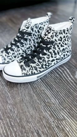 Miami Shoe SHOES Black Leopard Logan High Top Sneakers