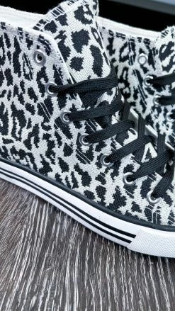 Miami Shoe SHOES Black Leopard Logan High Top Sneakers
