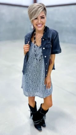 The ZigZag Stripe Black Let's Escape Denim Jacket