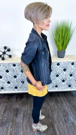 The ZigZag Stripe Black Let's Escape Denim Jacket