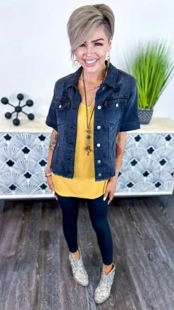 The ZigZag Stripe Black Let's Escape Denim Jacket